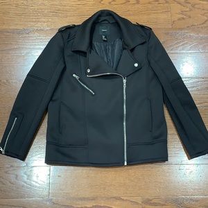 Forever 21 Black Moto Jacket with Silver Hardware